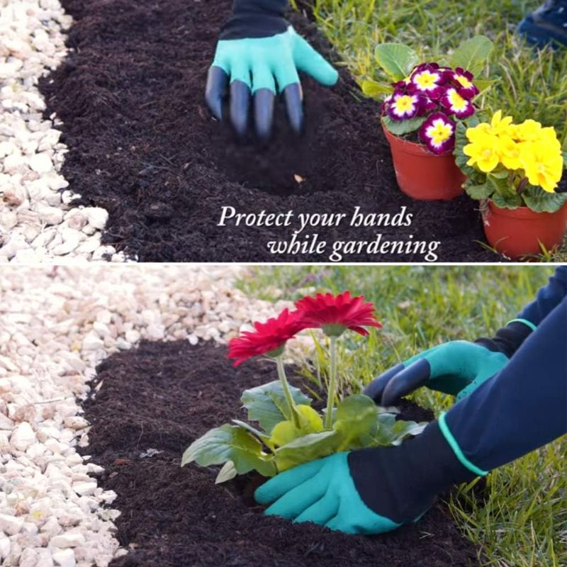 Photo 7 of 6 Pairs Garden Genie Gloves with Fingertips Claws, Best Safe Gardening Tool, Ideal Gifts for Parents and Gardeners, Perfect for Digging Weeding Seeding Poking Planting(Bonus the Gift Card)