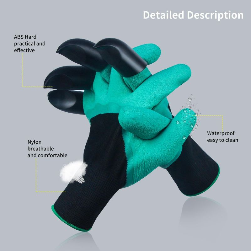 Photo 3 of 6 Pairs Garden Genie Gloves with Fingertips Claws, Best Safe Gardening Tool, Ideal Gifts for Parents and Gardeners, Perfect for Digging Weeding Seeding Poking Planting(Bonus the Gift Card)