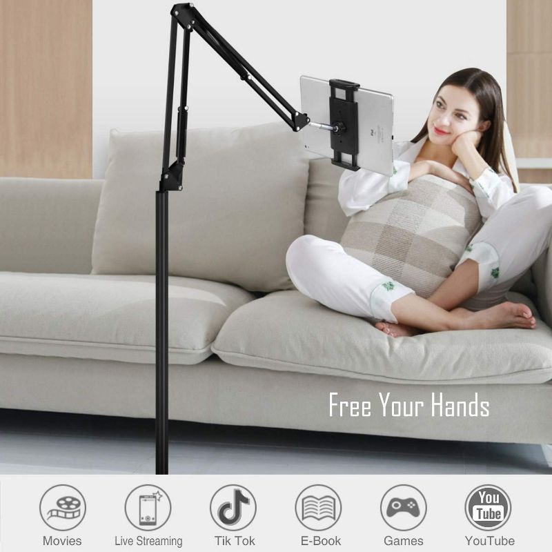 Photo 5 of Floor iPad Stand and Holder, Mefetop Floor Stand for Tablet iPhone and iPad Adjustable Height up to 55 inches