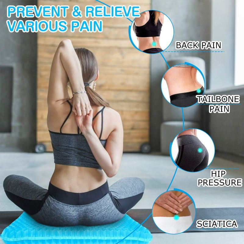 Photo 2 of SUPTEMPO Gel Seat Cushion, Office Chair Cushion for Butt Long Sitting with Cover, Thick Double Breathable Honeycomb Design Absorbs Pressure Points Seat Cushion for Desk Chair Home Cars