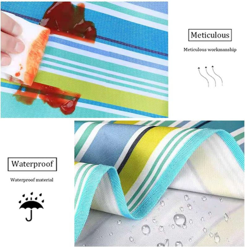 Photo 6 of Porpora Beach Picnic Blanket Mat, Water Resistant Top with Water and Stain Proof Bottom, Premium Blue Square SEE PHOTO FOR COLOR