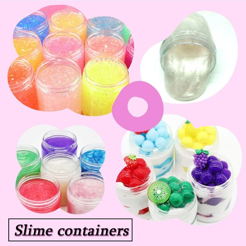 Photo 6 of 15 PCS 6 oz Clear Plastic Round Storage Jars,Plastic Jars with Lids,Wide-Mouth Plastic Containers Jars with Lids for Dry Food,Beads,Jam and Honey Storage