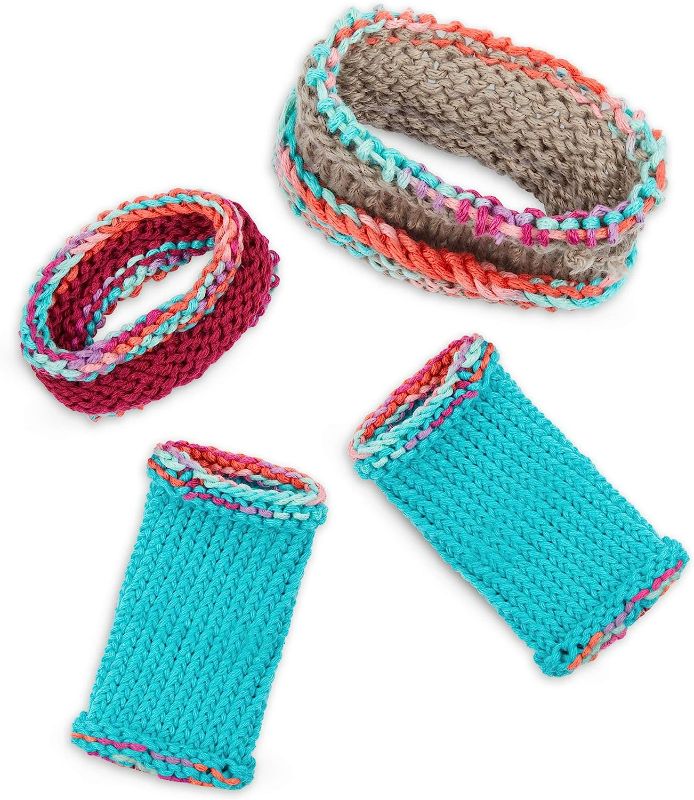 Photo 4 of Craftabelle – Cozy Cuffs & Cowls Creation Kit – Beginner Knitting Kit – 9pc Weaving Set with Circular Loom and Accessories – DIY Craft Kits for Kids 8 Years +