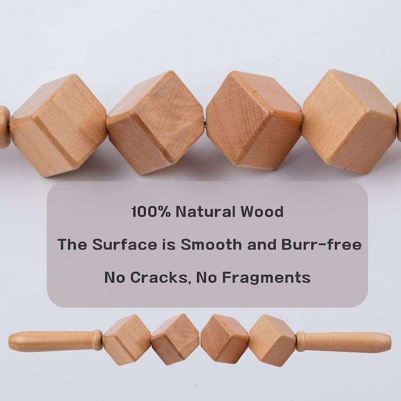 Photo 3 of (2 Pack) Hovom Wood Therapy Massage Roller Tool, Lymphatic Drainage, Wooden Massage & Muscle Roller Stick, Lymphatic Massager, Massage Roller Dice Massager, Maderotherapy ,maderoterapia,Colombiana