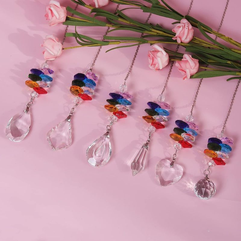 Photo 5 of LONGSHENG - SINCE 2001 - Crystal Suncatchers Chakra Crystal Prisms Ball Hanging Glass Pendant Ornament Fengshui Garden Decor Light Catchers Christmas Tree Hanging Decor Pack of 6