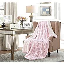 Photo 1 of Regal Comfort Faux Fur Sherpa Throw Blanket - 50" x 70" Soft & Plush, Warm & Fuzzy Oversized Twin Velvet Fleece Blanket for All Seasons ( Pink Rose ) 