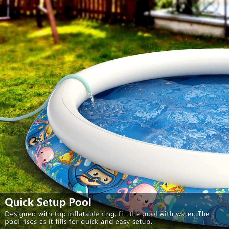 Photo 4 of Jasonwell Inflatable Kids Kiddie Pool - Wading Pool for Toddler Durable Swimming Pool Family Above Ground Pool Summer Outside Round Pools for Children Adults Garden Backyard (80.7Wx18.5H)