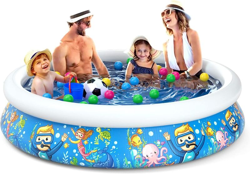 Photo 1 of Jasonwell Inflatable Kids Kiddie Pool - Wading Pool for Toddler Durable Swimming Pool Family Above Ground Pool Summer Outside Round Pools for Children Adults Garden Backyard (80.7Wx18.5H)