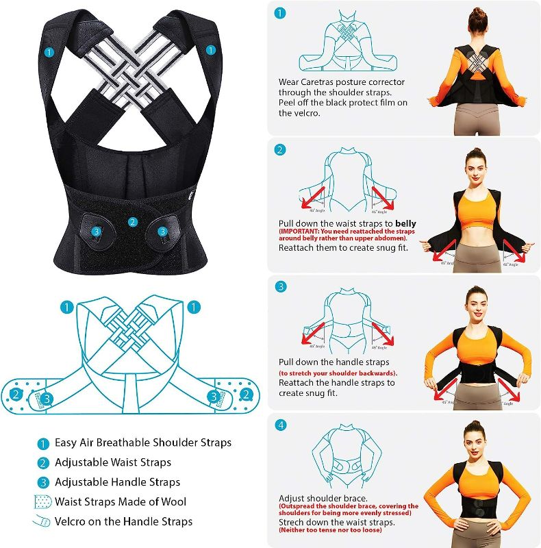 Photo 4 of Posture Corrector For Women, Caretras Back Brace & Shoulder Brace With Lumbar Support, Adjustable Breathable Back Support For Improving Posture & Back Pain Relief … (XXL 39''-43'')