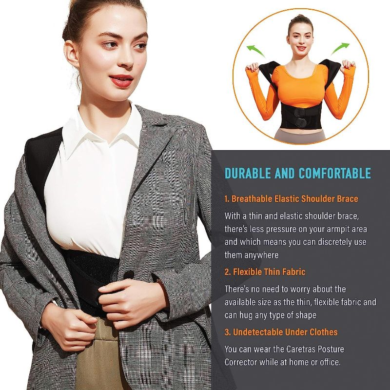 Photo 7 of Posture Corrector For Women, Caretras Back Brace & Shoulder Brace With Lumbar Support, Adjustable Breathable Back Support For Improving Posture & Back Pain Relief … (XXL 39''-43'')