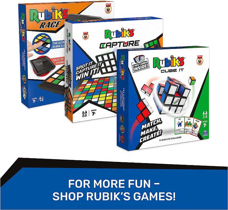 Photo 6 of Rubik’s Solve The Cube, 4-Pack Bundle Edge 2x2 Mini 3x3 Original 4x4 Master Brain Tease Toy Gift Set, for Adults & Kids Ages 8 and up Amazon Exclusive