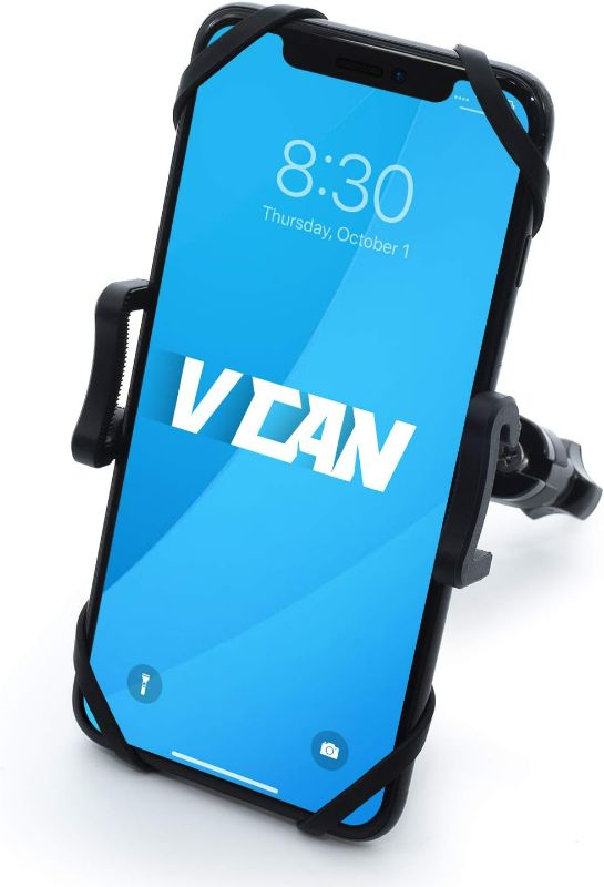 Photo 1 of VCAN Universal Premium Bike Phone Mount for Motorcycle - Bike Handlebars, Adjustable, Fits iPhone 11, X, XR, 8 | 8 Plus, 7 | 7 Plus, 6s Plus | Galaxy, S10, S9, S8, Holds Phones Up to 4" Wide