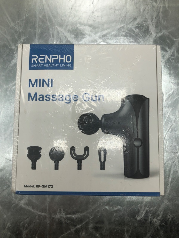Photo 1 of (BLACK) RENPHO Mini Massager with Heat, 2023 Muscle Massager Deep Tissue, Type-C Charging Portable Body Deep Tissue Massager, Quiet Percussion Muscle Massager
