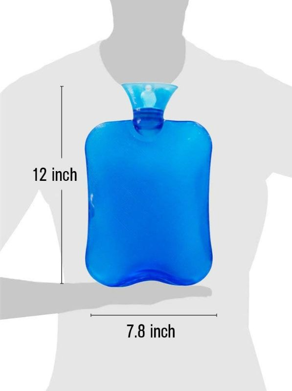 Photo 7 of Attmu Rubber Hot Water Bottle with Cover Knitted, Transparent Hot Water Bag 2 Liter- Blue