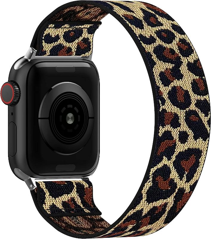 Photo 1 of BMBEAR Stretchy Solo Loop Bands Compatible with Apple Watch 40mm 38mm 44mm 42mm 41mm 45mm 49mm Ultra Braided Elastic Weave Nylon Wristbands Women Men Straps for iWatch Series 8/7/6/5/4/3/2/1/SE