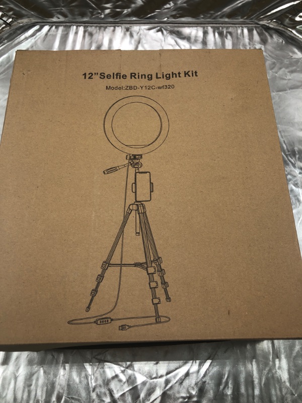 Photo 2 of 12.6" ring light with 54" tripod stand and flexible phone holder for live stream/makeup/photography, upgraded dimmable led beauty camera ringlight compatible with all cellphones
