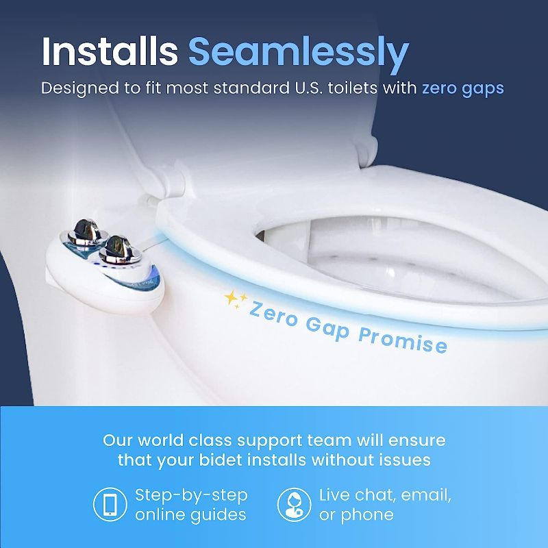 Photo 4 of LUXE Bidet NEO 185 - Non-Electric Bidet Toilet Attachment with Self-cleaning Dual Nozzle and Adjustable Water Pressure for Sanitary and Feminine Wash (White)