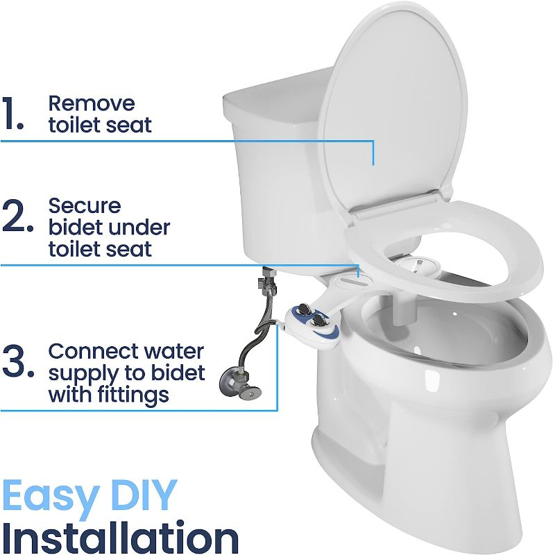 Photo 6 of LUXE Bidet NEO 185 - Non-Electric Bidet Toilet Attachment with Self-cleaning Dual Nozzle and Adjustable Water Pressure for Sanitary and Feminine Wash (White)