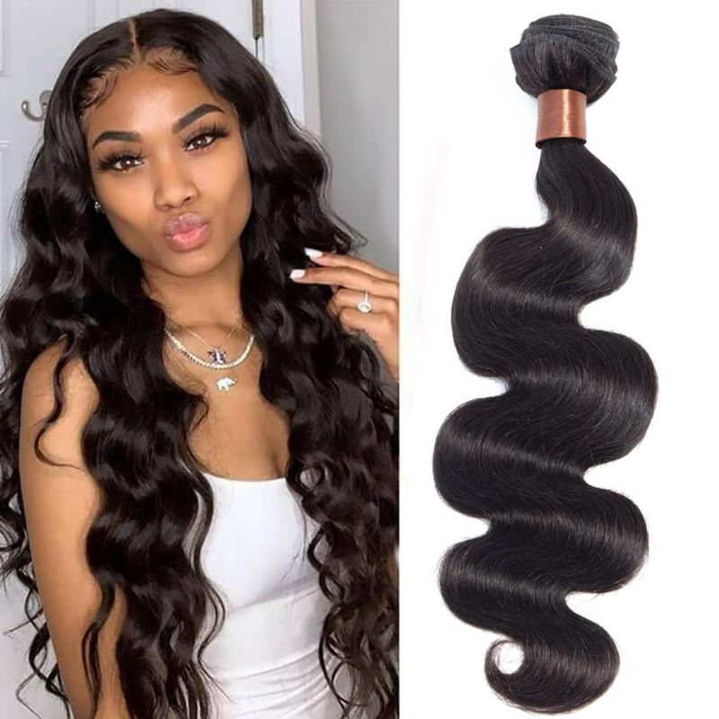 Photo 1 of Cranberry Hair Unprocessed Peruvian Virgin Hair Body Wave One Bundle Virgin Human Hair Extension Weave Natural Black Color Hair ( 28 Inch )