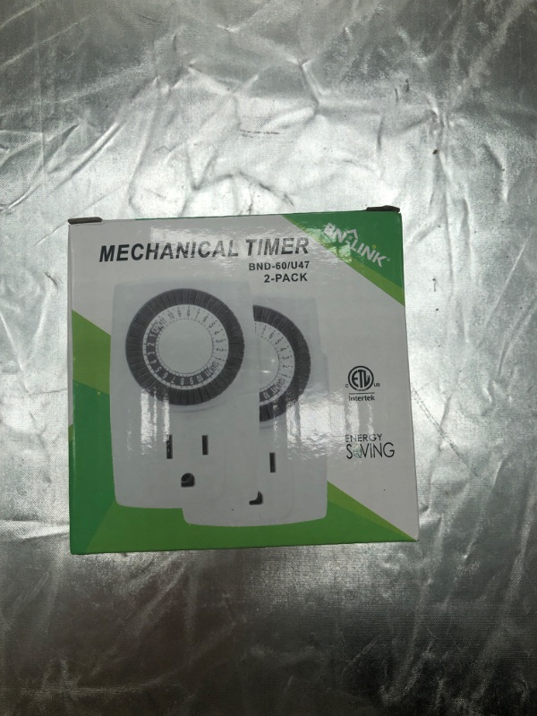 Photo 6 of BN-LINK BND-60/U47 Indoor Mini 24-Hour Mechanical Outlet Timer, 3-Prong, 2-Pack