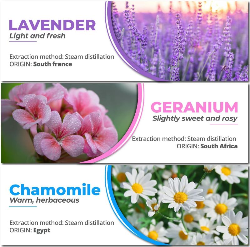 Photo 3 of Essential Oil Set of 6 – 100% Pure Floral Essential Oils for diffusers for Home, Rose, Lavender, Chamomile, Jasmine, Geranium, Neroli - Therapeutic Grade Aromatherapy Oils, 60ml Pack