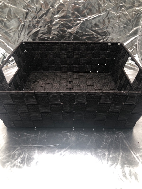 Photo 2 of Whitmor Espresso Woven Strap Shelf Storage Tote Basket