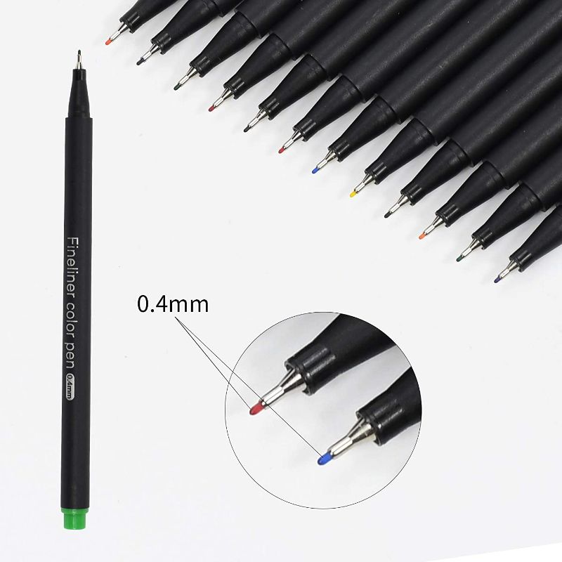 Photo 2 of WEIBO Journal Colored Pens Fine Point Markers,Fine Tip Gel Pens For Coloring Books , 12 Coloring Pen For Art Office School Supplies