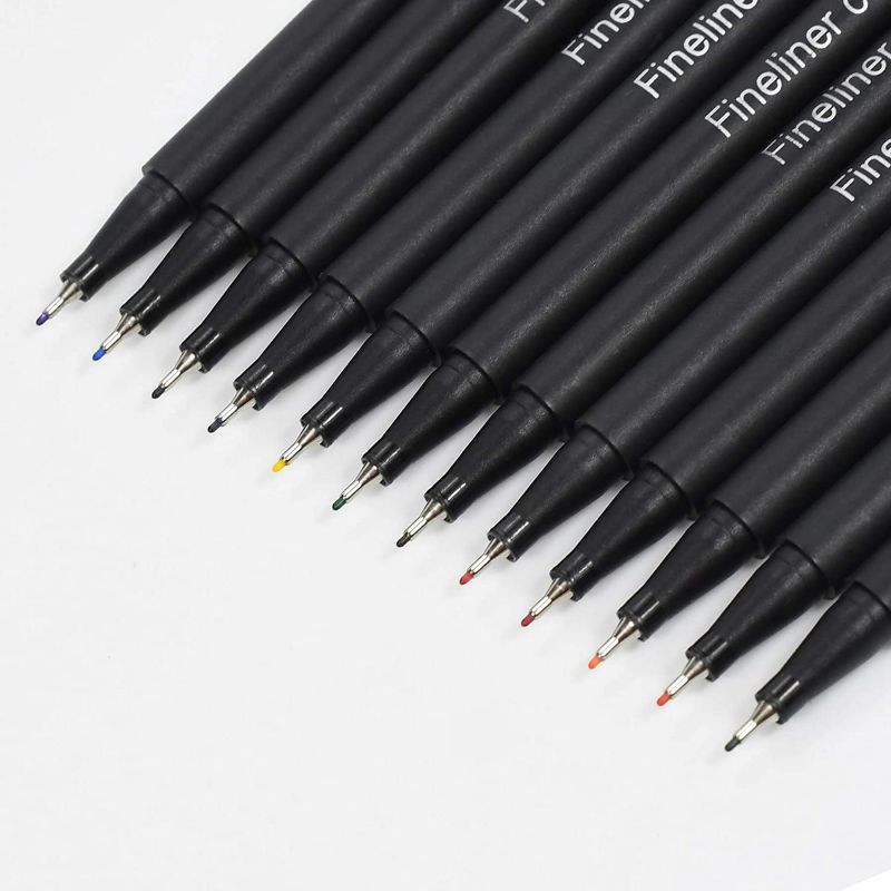Photo 3 of WEIBO Journal Colored Pens Fine Point Markers,Fine Tip Gel Pens For Coloring Books , 12 Coloring Pen For Art Office School Supplies