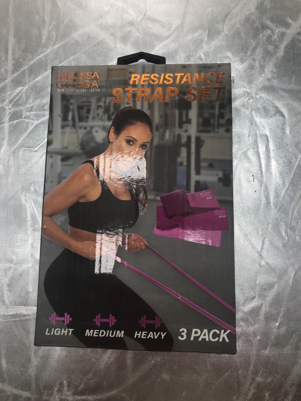 Photo 2 of Melissa Gorga Fitness Collection Resistance Strap Set Pink ( 3 Pack ) Light, Medium, Heavy