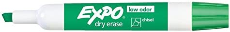 Photo 2 of EXPO Low Odor Dry Erase Markers, Chisel Tip, Green, 12 Count