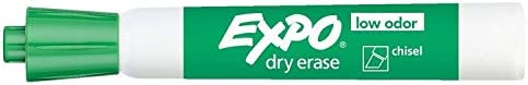 Photo 3 of EXPO Low Odor Dry Erase Markers, Chisel Tip, Green, 12 Count