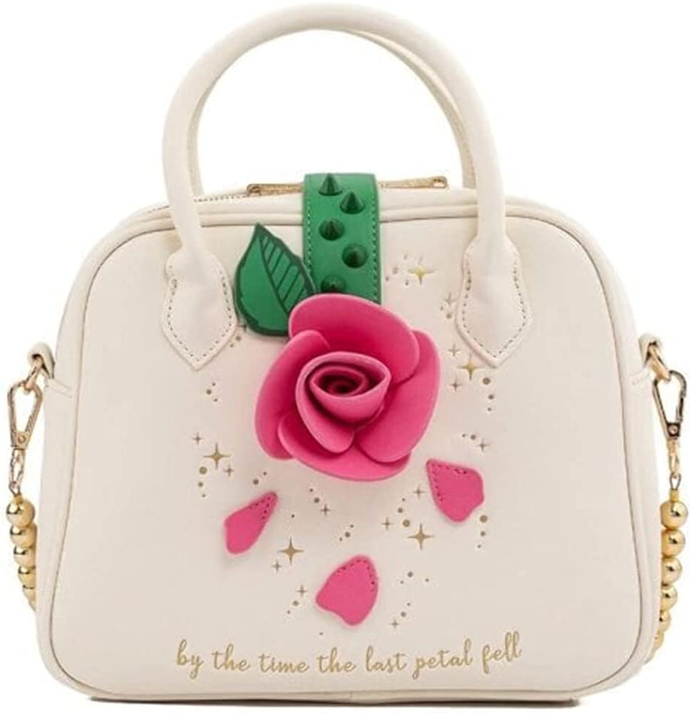 Photo 1 of Loungefly Crossbody Bag Beauty And The Beast Rose Official Disney White