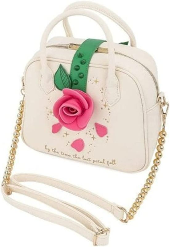 Photo 4 of Loungefly Crossbody Bag Beauty And The Beast Rose Official Disney White