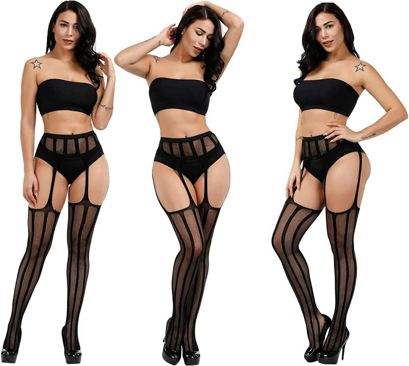 Photo 3 of FULLSEXY Plus Size Fishnet Stockings, Fishnet Tights Thigh High Stockings Pantyhose for Women