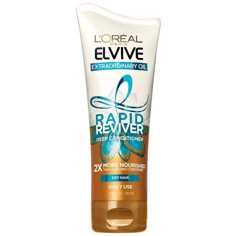 Photo 1 of L'Oreal Paris Elvive Deep Conditioner - Rapid Reviver - Extraordinary Oil - For Dry Hair - Net Wt. 6.0 FL OZ (180 mL) Per Tube - Pack of 2 Tubes