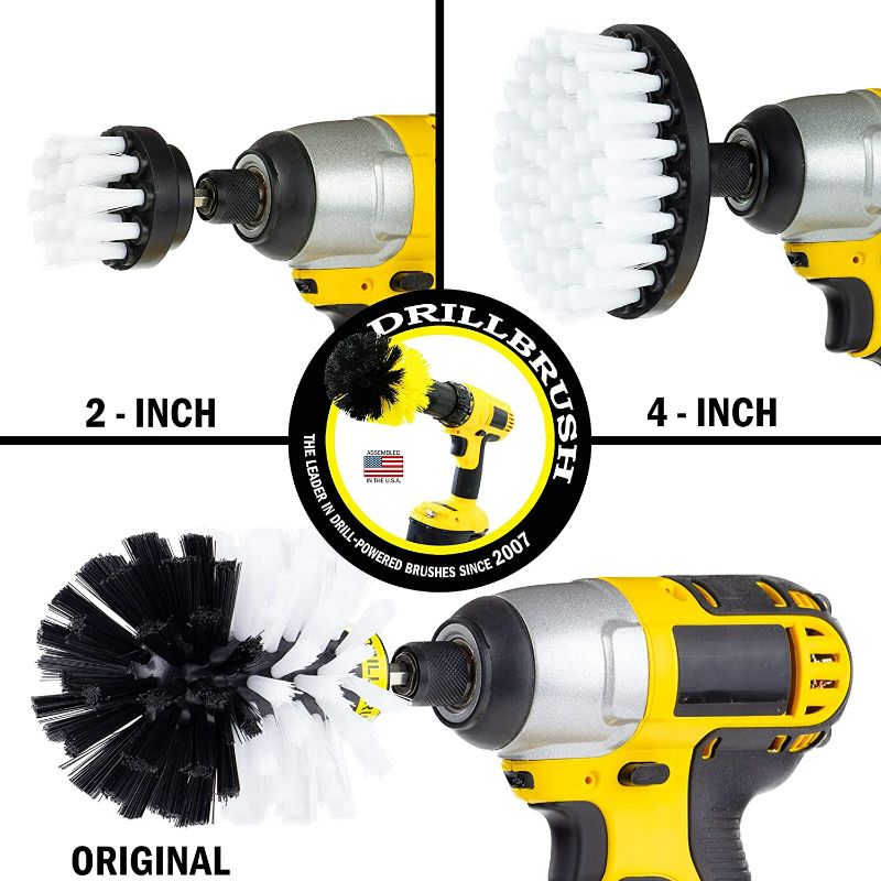 Photo 7 of Drillbrush 3 Piece Drill Brush Cleaning Tool Attachment Kit for Cleaning Furniture, Carpet, Chairs, Shower Door Glass – Drill Brush Wheel Cleaner Kit by Drill Brush Power Scrubber by Useful Products