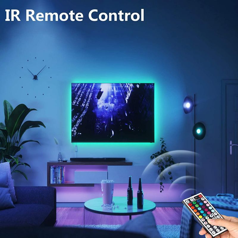 Photo 3 of CT CAPETRONIX 32.8ft RGB LED Strip Lights, 5050 RGB 300 LEDs Color Changing LED Light Strips with 44 Keys Remote Controller for Bedroom Home Party Office Decoration, Easy Installation