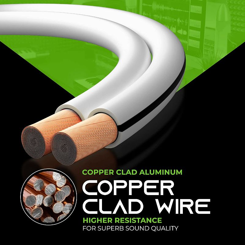 Photo 1 of 16AWG Speaker Wire, GearIT Pro Series 16 Gauge Speaker Wire Cable (100 Feet / 30.48 Meters) Great Use for Home Theater Speakers and Car Speakers, White