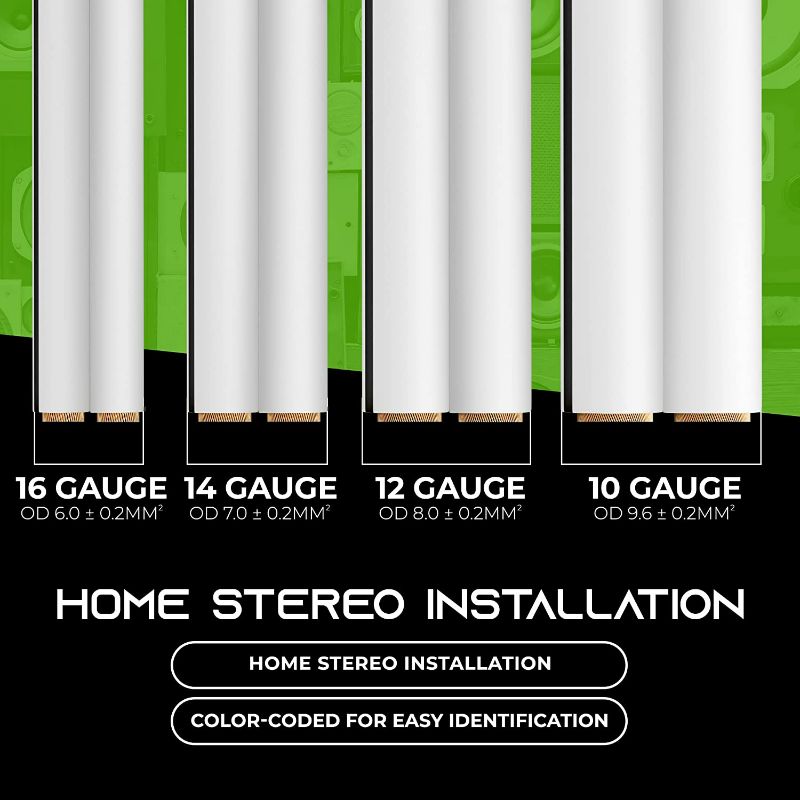 Photo 1 of 16AWG Speaker Wire, GearIT Pro Series 16 Gauge Speaker Wire Cable (100 Feet / 30.48 Meters) Great Use for Home Theater Speakers and Car Speakers, White