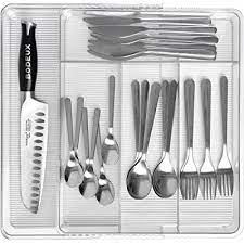 Photo 1 of SANNO Expandable Silverware Organizer Flatware Drawer,Kitchen Cutlery Drawer Trays for Silverware, Serving Utensils, Multi-Purpose Storage for Kitchen, Office, Bathroom Supplies