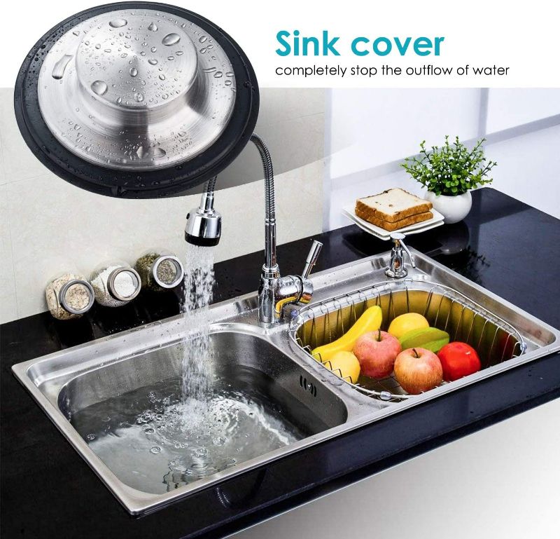 Photo 5 of 2PCS Kitchen Sink Stopper - Stainless Steel, Large Wide Rim 3.35" Diameter - Fengbao