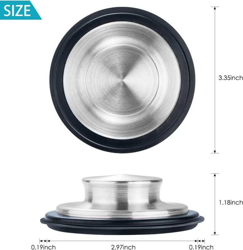 Photo 2 of 2PCS Kitchen Sink Stopper - Stainless Steel, Large Wide Rim 3.35" Diameter - Fengbao