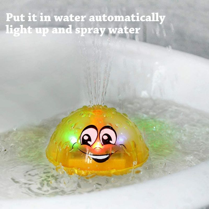 Photo 2 of Spray Water Toy, Infant Bath Toys, Baby Bath Toys for Toddler Kids Floating Induction Sprinkler Toys with Soft LED Light, Best Gift for Boys Girls ( Yellow )