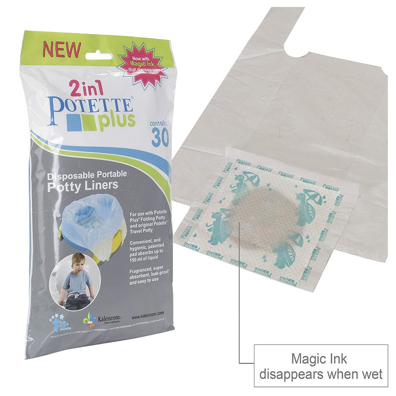 Photo 2 of Kalencom Potette Plus Potty Seat Liners with Magic Disappearing Ink, 30 Count