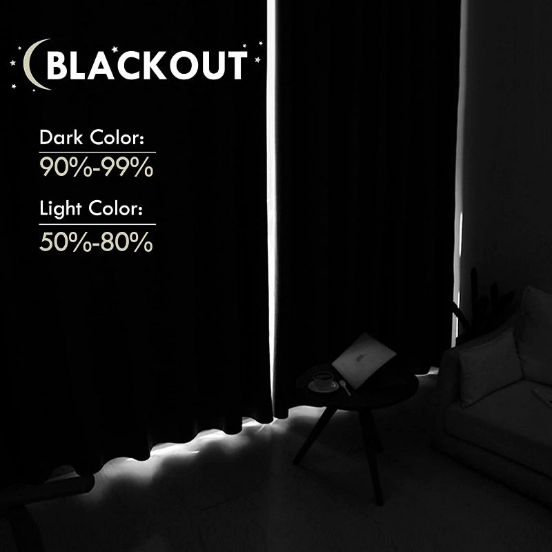 Photo 1 of DWCN Blackout Curtains – Thermal Insulated, Energy Saving & Noise Reducing Bedroom and Living Room Curtains, Black, W 42x L 63 Inch, Set of 2 Rod Pocket Curtain Panels 42x63 | inch Black