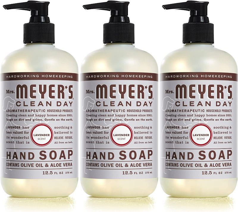 Photo 1 of Mrs. Meyer's Hand Soap, Made with Essential Oils, Biodegradable Formula, Lavender, 12.5 fl. oz - Pack of 3