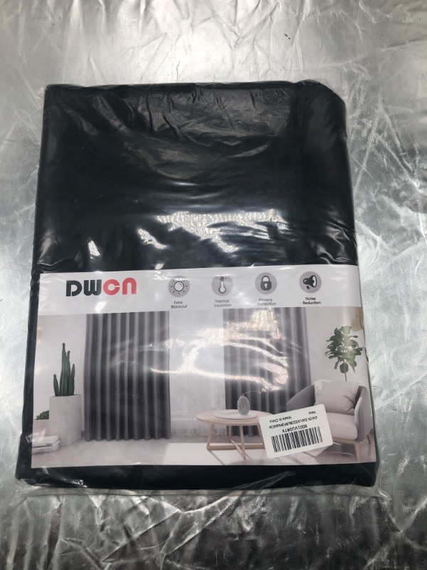 Photo 8 of DWCN Blackout Curtains – Thermal Insulated, Energy Saving & Noise Reducing Bedroom and Living Room Curtains, Black, W 42x L 63 Inch, Set of 2 Rod Pocket Curtain Panels 42x63 | inch Black