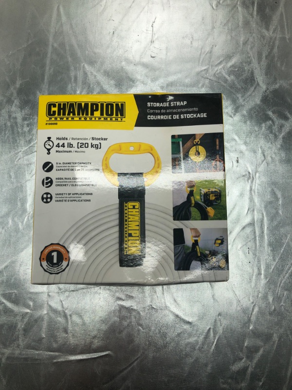 Photo 5 of Champion Power Equipment 100690 Heavy Duty Hook and Loop Storage Strap, Black