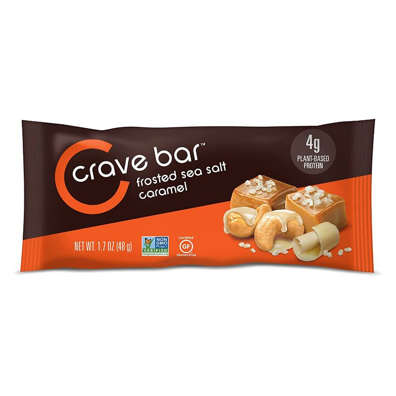 Photo 2 of CRAVE BAR - Nutrition Energy Bar, Frosted Sea Salt Caramel, 4g Protein, 7g Fiber, Non-GMO, Gluten-Free (Pack of 12)