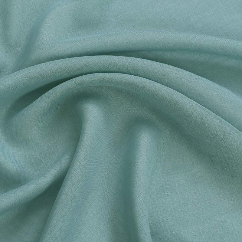 Photo 4 of MYSTIC-HOME Sheer Curtains 63 Inch Length, Rod Pocket Voile Drapes for Living Room, Bedroom, Window Treatments Semi Crinkle Curtain Panels for Yard, Patio, Parlor, Set of 2, 52"x 63", Grey Teal